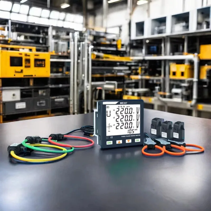 Smart ME337 Energy Single and Three Phase Power LCD Rogowski Coil Current Clamp Panel Meter