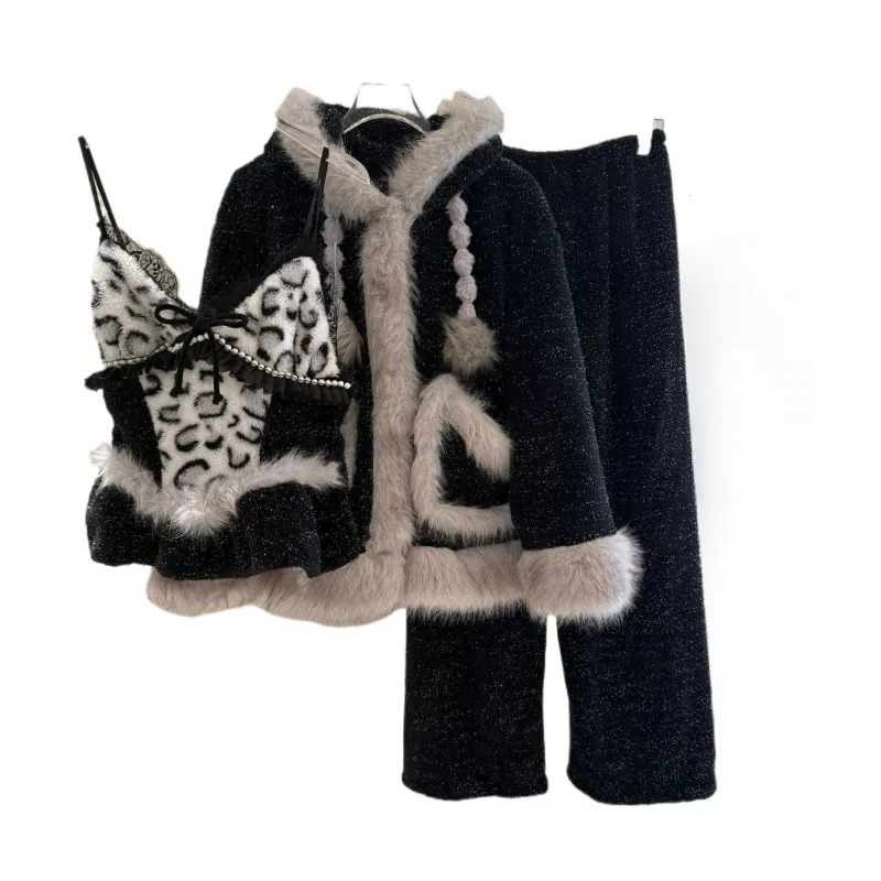 

Starry Night Princess Style Pajamas Comfortable Cotton Lint Winter Warm Thickened Sweet National Style High-end Loungewear Set