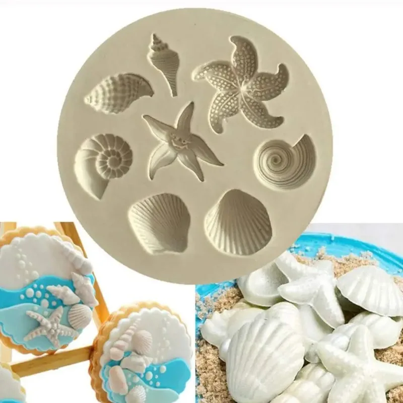 Shell Sea Fondant Mold Conch Shell Round Silicone Shell Baking Mold DIY Candy Cake Soap Jelly Sorbet Chocolate Mold