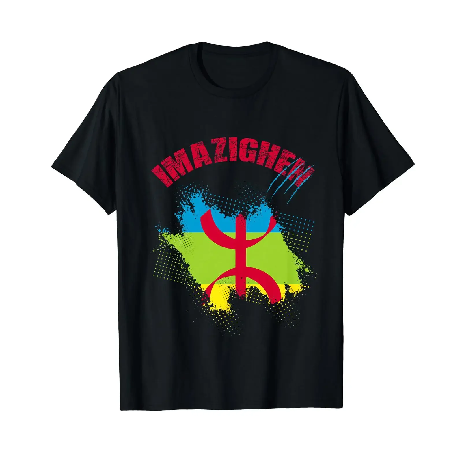 Imazighen Flag Berber Kabyle Amazigh Heritage T Shirt black vintage Washed graphic Casual fashion Breathable streetwear