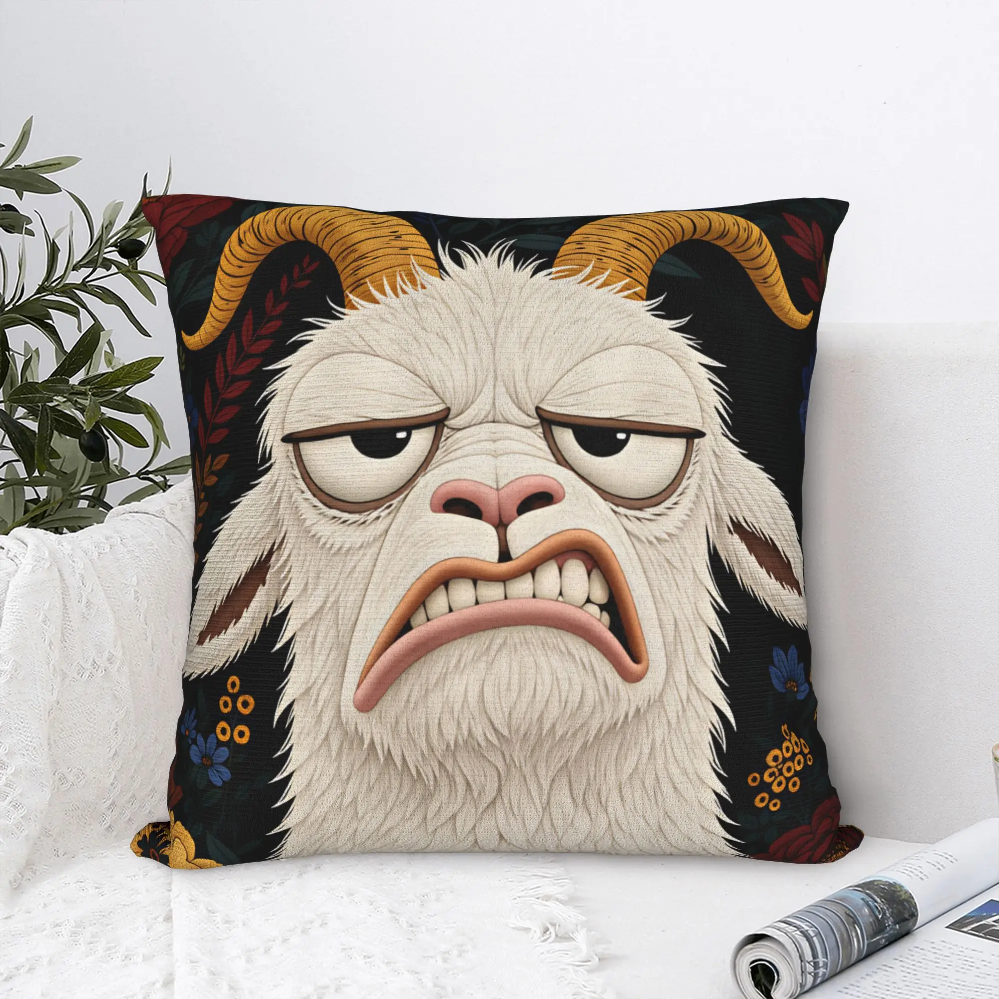 Screaming Goat  Pillow Case  Design Pillow Cover Cute Funny Cushion Cover For Sofa Couch Bed Living Room