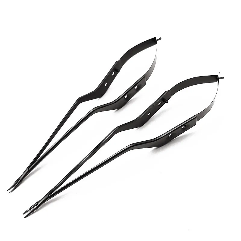 

Stainless Steel Tweezers Needle Holder Black Handle Bayonet style Microscopic Surgical Needle Holder Forceps