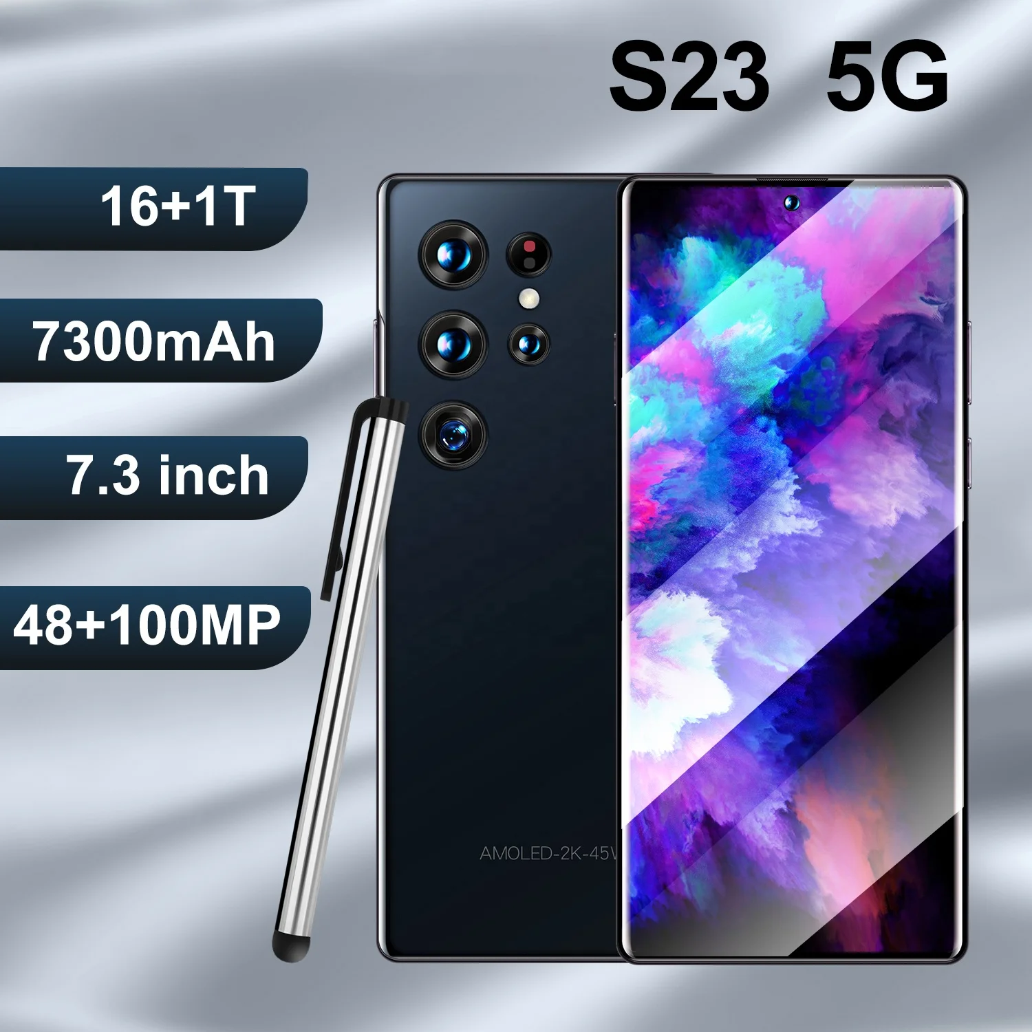 Smartphone S23 corde TRA 5G Débloqué, Téléphone Portable Plein Écran 6.8 Pouces, Android 12, 16 Go, 512 Go de Stockage, pour Touriste, Nouveauté