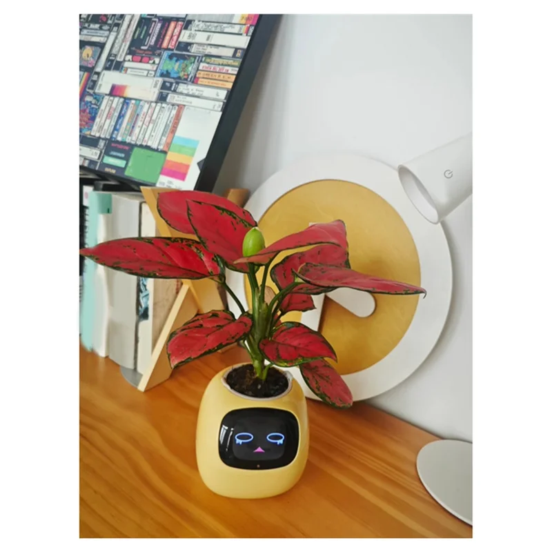 

AA01-AI Pet Flowerpot Planting Robot 7 Smart Sensors Smart Planter Plant Time Temperature Display Flower Pots