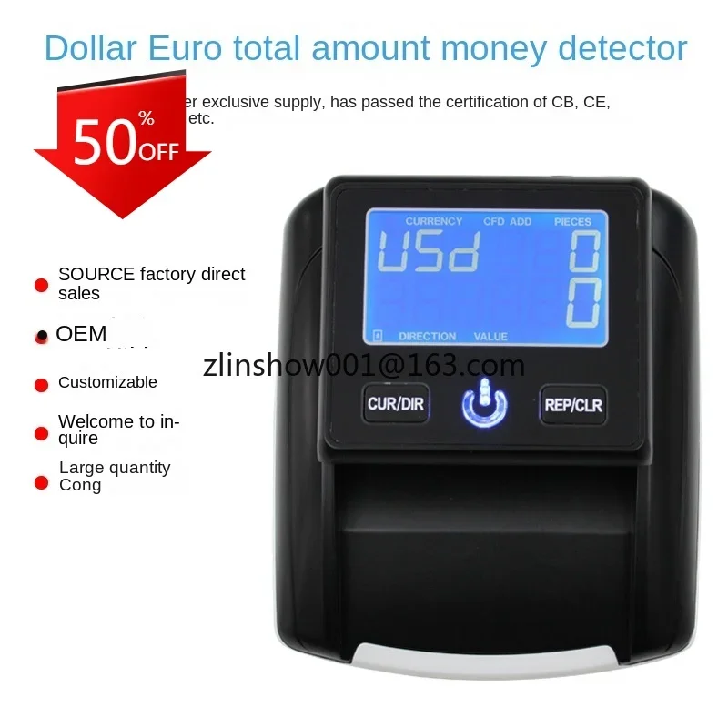 AL-130A Small Portable USD Euro Money Detector with Battery