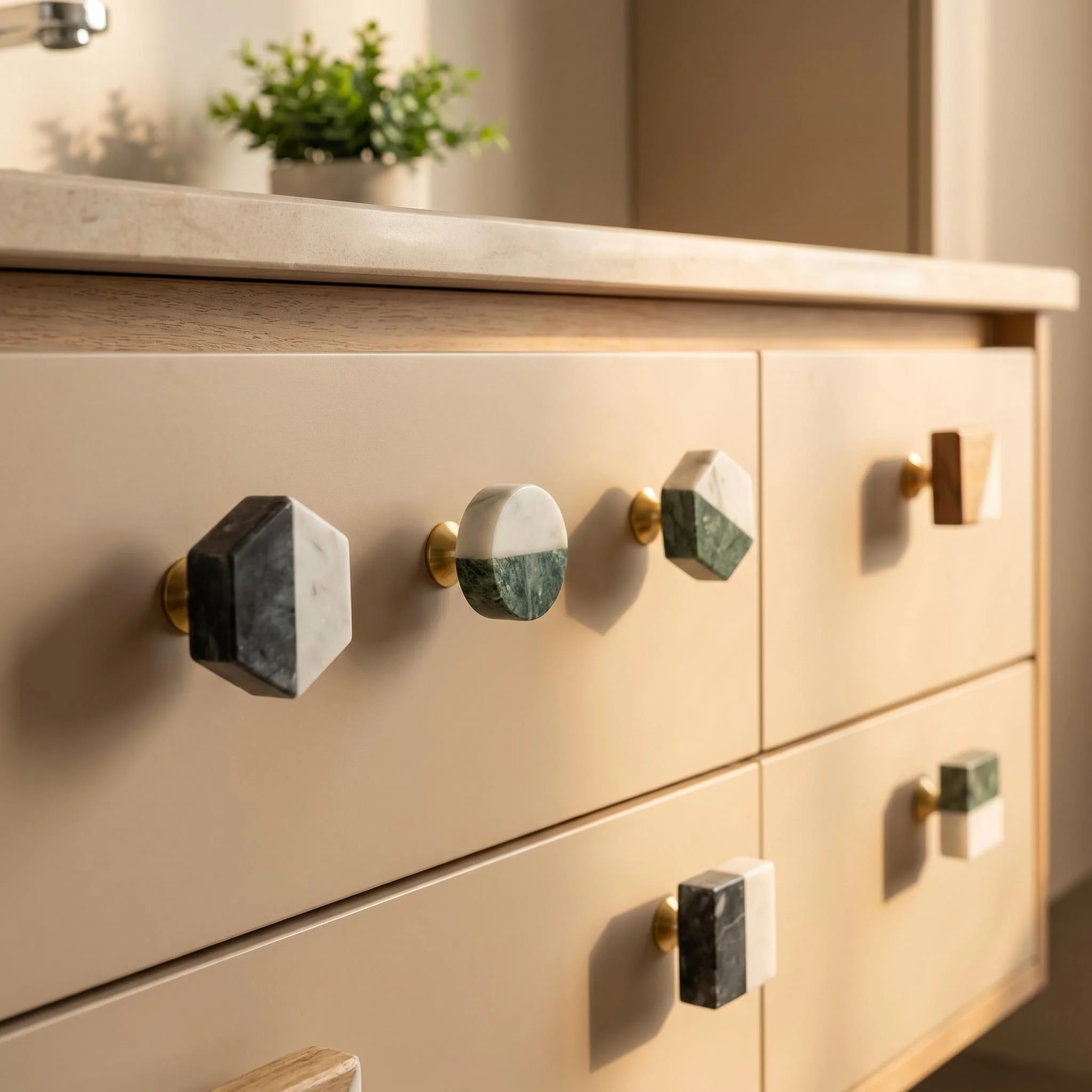 Brass Drawer Knobs, Wooden Dresser Pulls, White Stone Cabinet Handles, Round Wardrobe Door Knobs, Modern Furniture Hardware