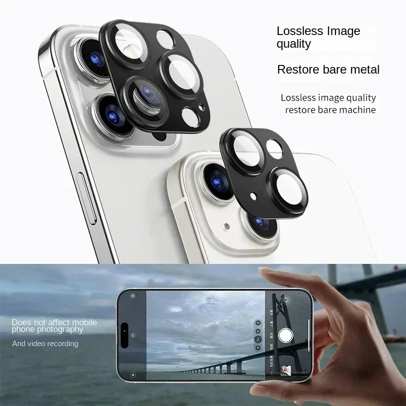 Alloy Metal Lens Cover for iPhone 15pro max 15 plus Camera Lens Screen Protector Protective Cover for iPhone 15 pro max Lens Cap