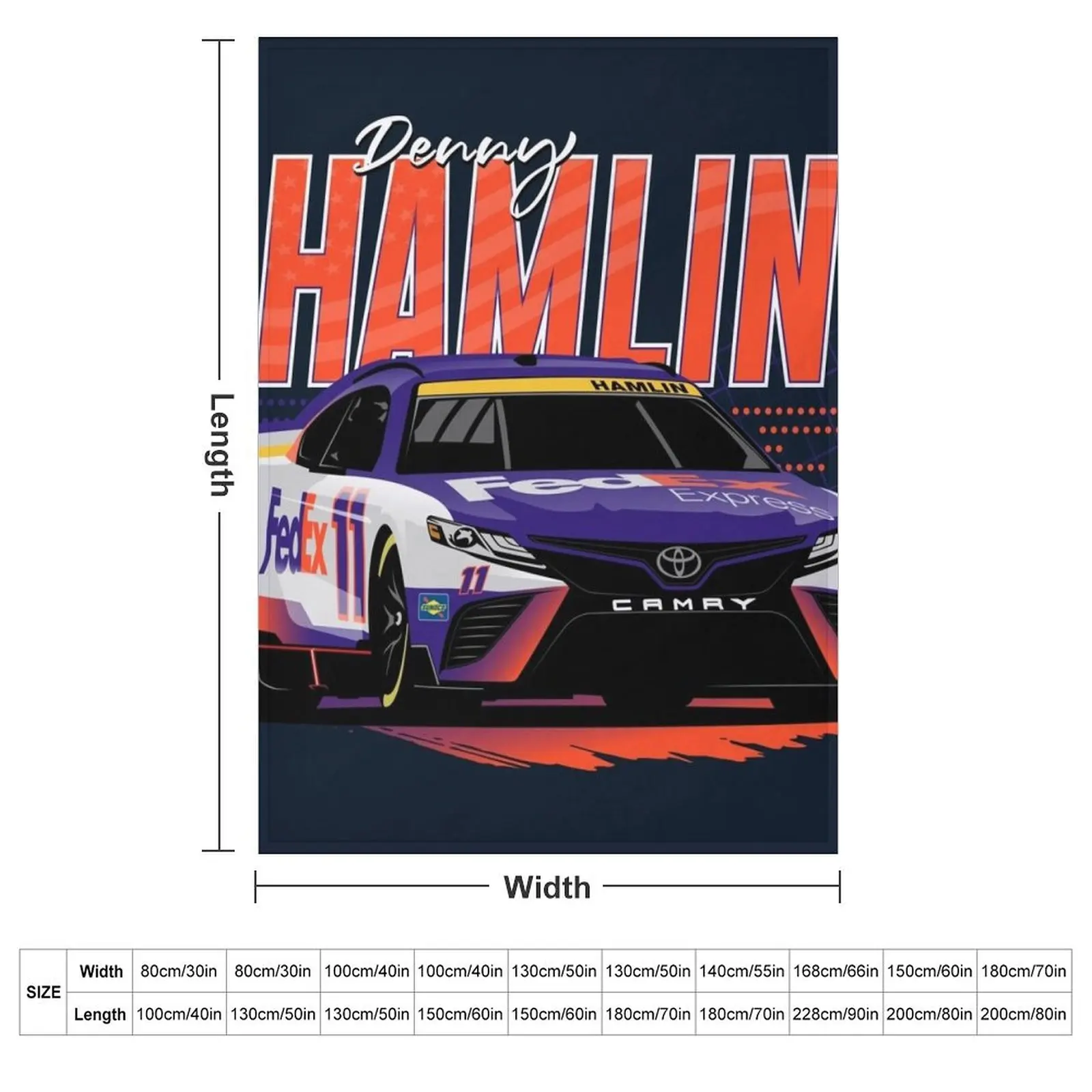 Denny Hamlin 2022 Nascar Playoffs Throw Blanket Flannel Fabric Blankets Sofas Of Decoration Thermal Blankets