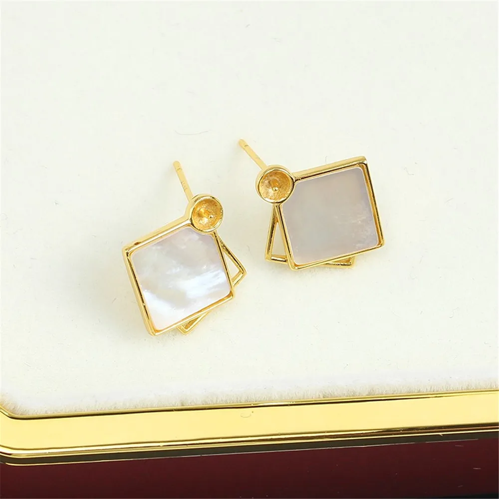 S925 Sterling Silver Pearl Earring Settings DIY Jewelry Making Supplies Blank Earring Posts for Handcrafted Accessories No Pearl