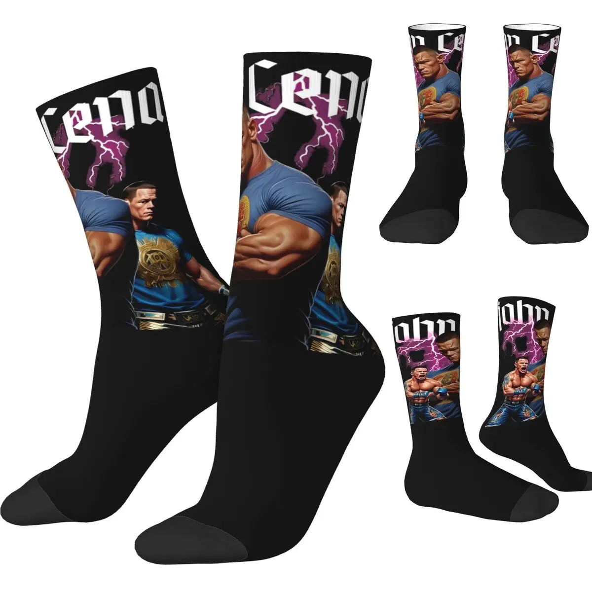 Fashion Respect Earn It John Cena Calzini da skateboard Farewell Tour 2025 Calzini da equipaggio in poliestere per assorbimento del sudore unisex