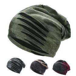 Beanies For Men Retro Tie Dye Hip Hop Hole Style Spring Knit Skullies Gradient Colours Harajuku Headscarf Ski Cap Bonnet