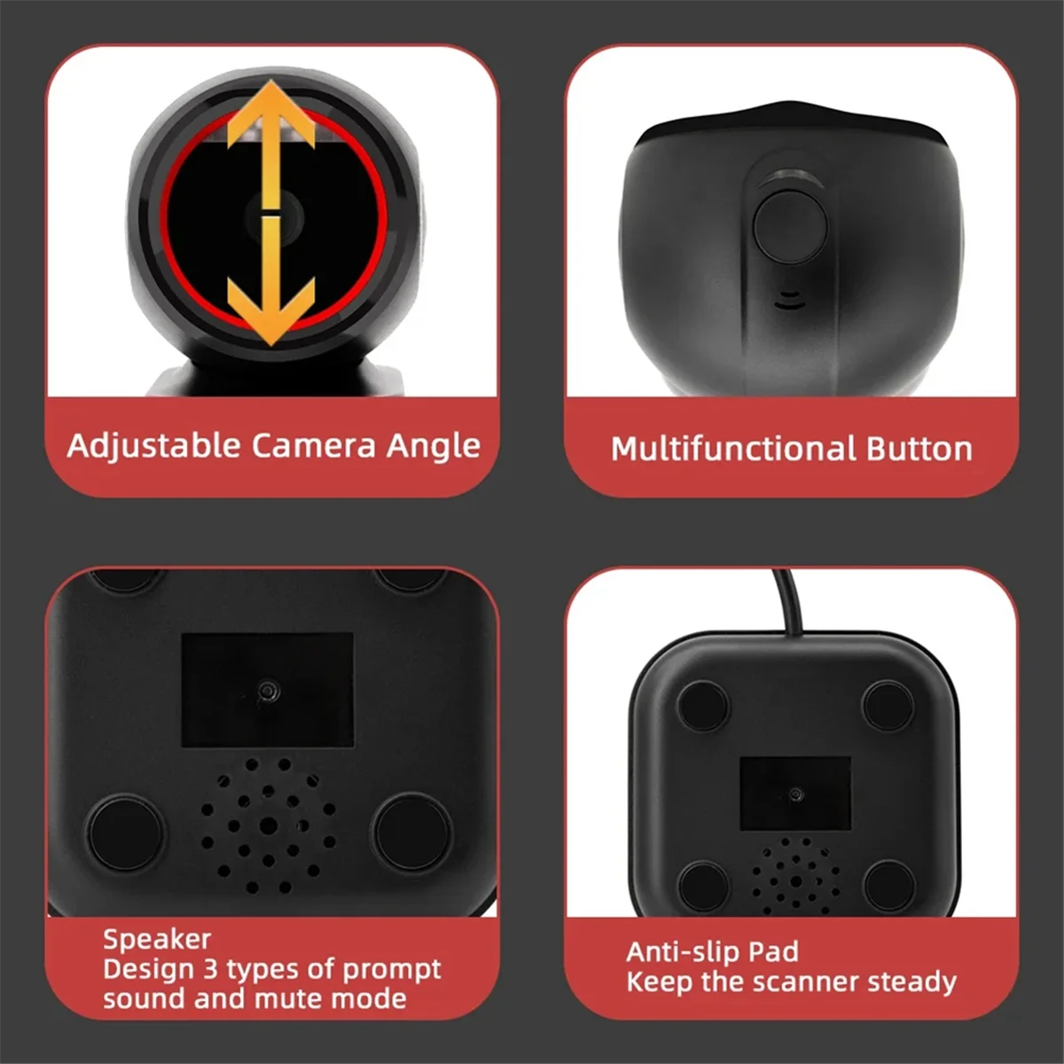 NEW 1D 2D QR Wired Barcode Scanner Automatic Sense Reader USB Desktop Barcode Reader
