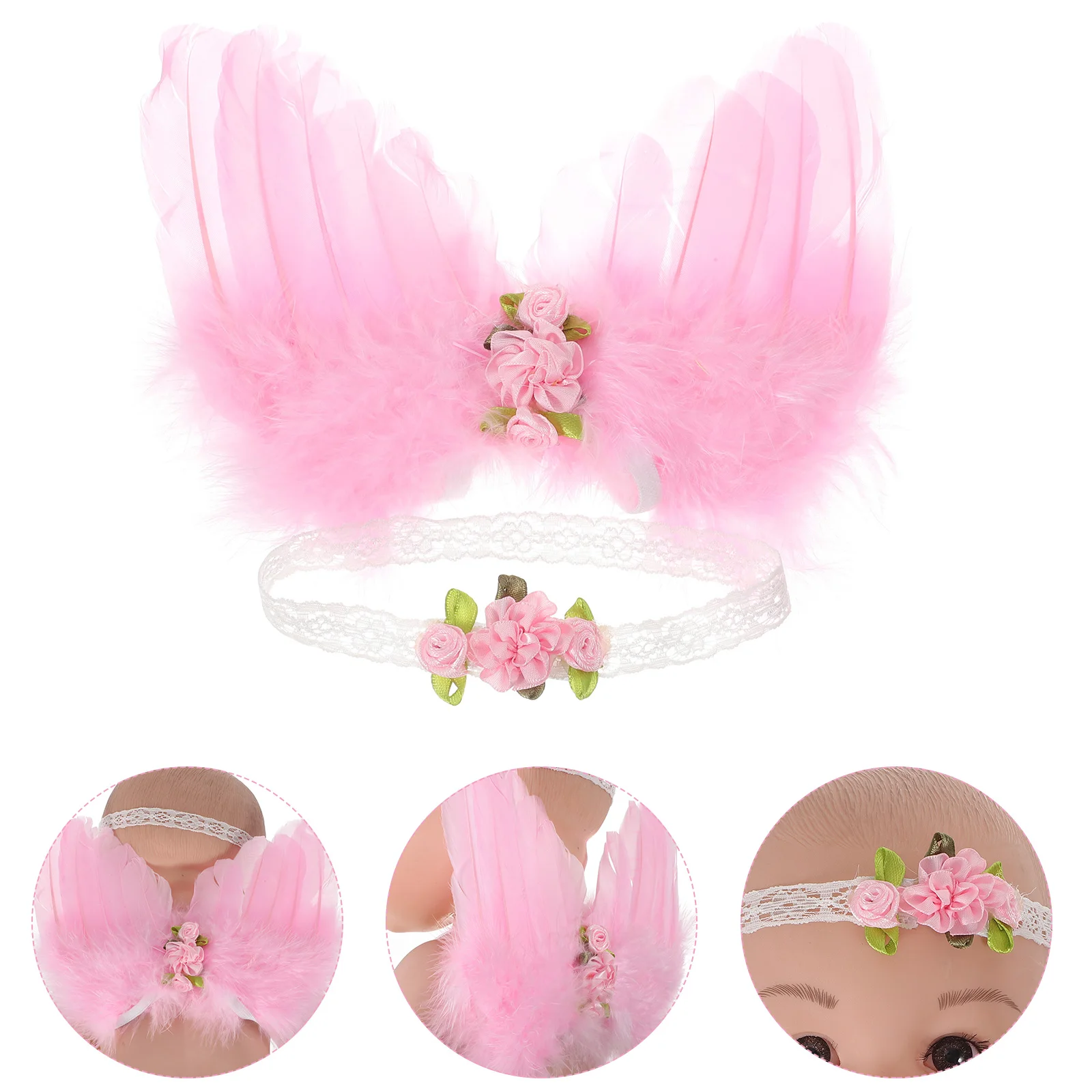 

Kids Costume Fairy Wings for Girls Stage Performance Light Weight Classic Colors Flower Headband Baby Photography Studio Props
