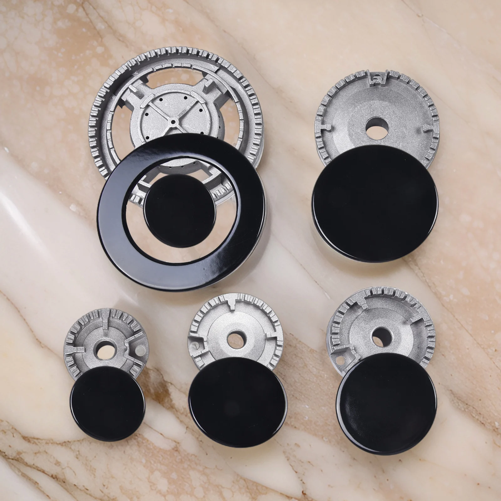Cooker Hat Set Oven Gas Hob For Kitchen For SABAF Stove Handles Lid Kit Stove Parts Iron Cover Flame Distributor Zinc Alloy Part