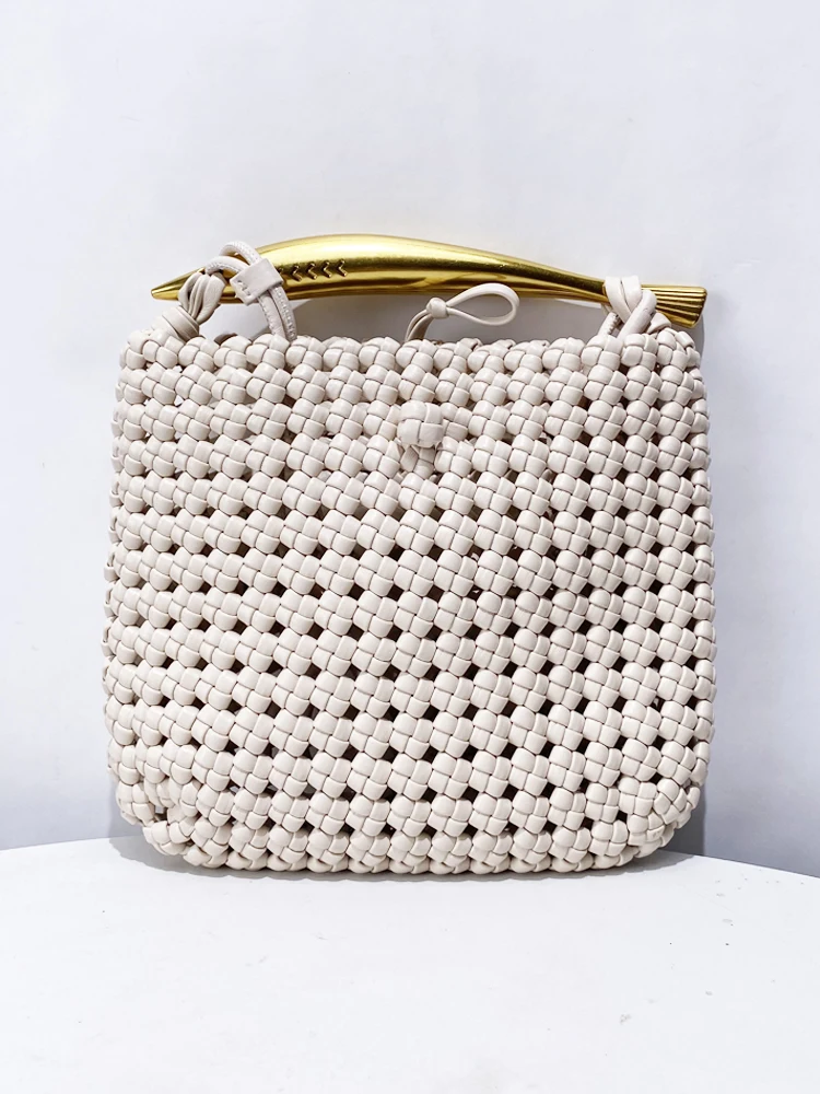 

Casual Embroidered Small Square Bag Single oulder Crossbody Bag Hollow out Texture Soft PU Leather Leisure Handbag
