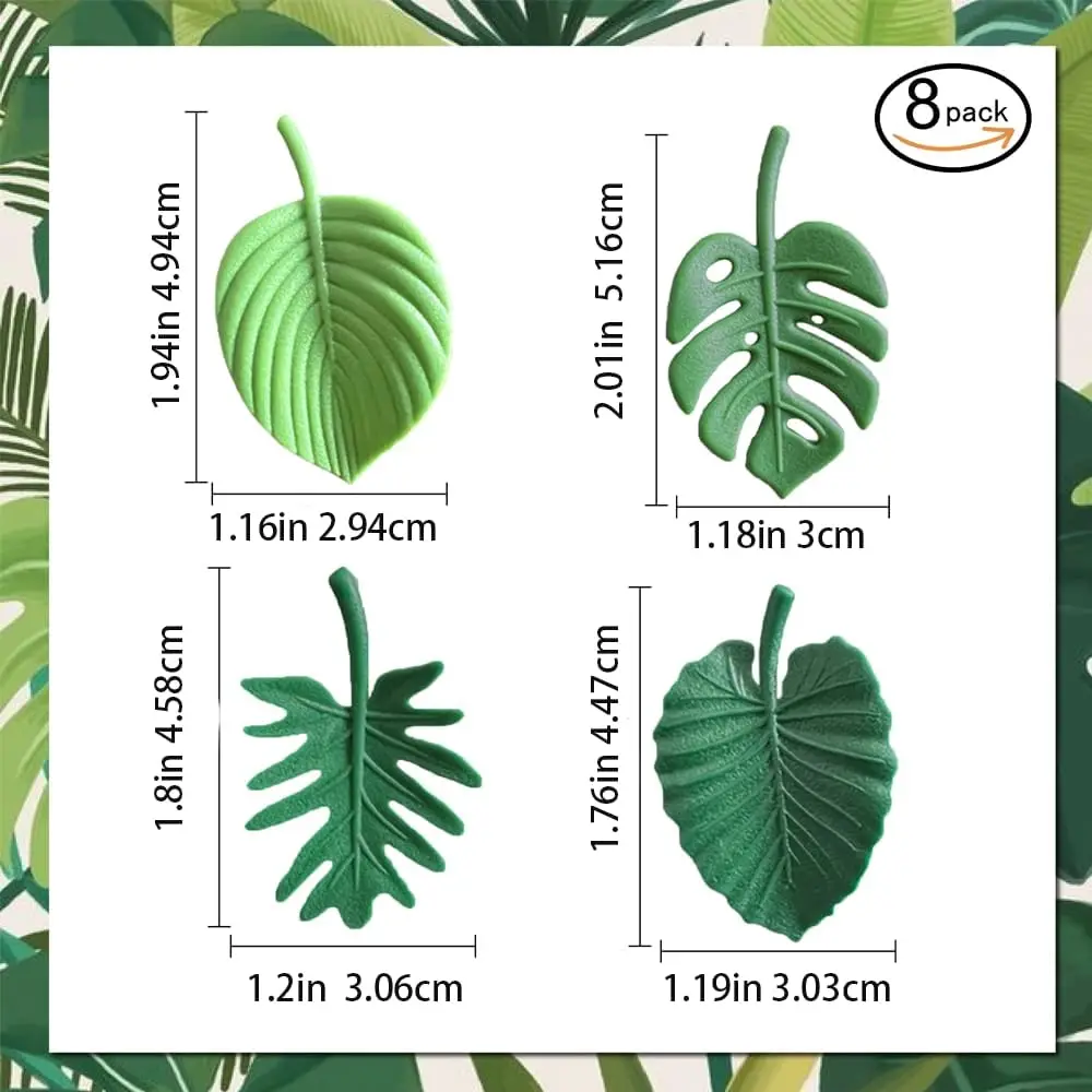 Plant Fridge Magnets,8 Pcs Mini Tropical Leaves Refrigerator Magnets Cute Magnets for Locker Fridge