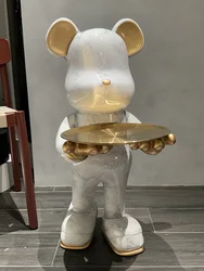 Home Decoration Bear Sculptures and Sculpture Room Decor Large Floor Animal Figurine Home Decorations Accessories Side Table