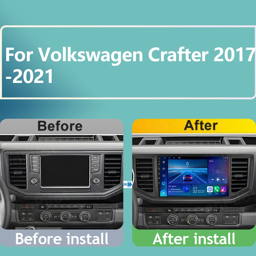 

Автомагнитола GPS с видеоплеером 4G для Volkswagen Crafter 2017-2021, Android 16, мультимедиа, 5G Wi-Fi, QLED, стерео, DSP