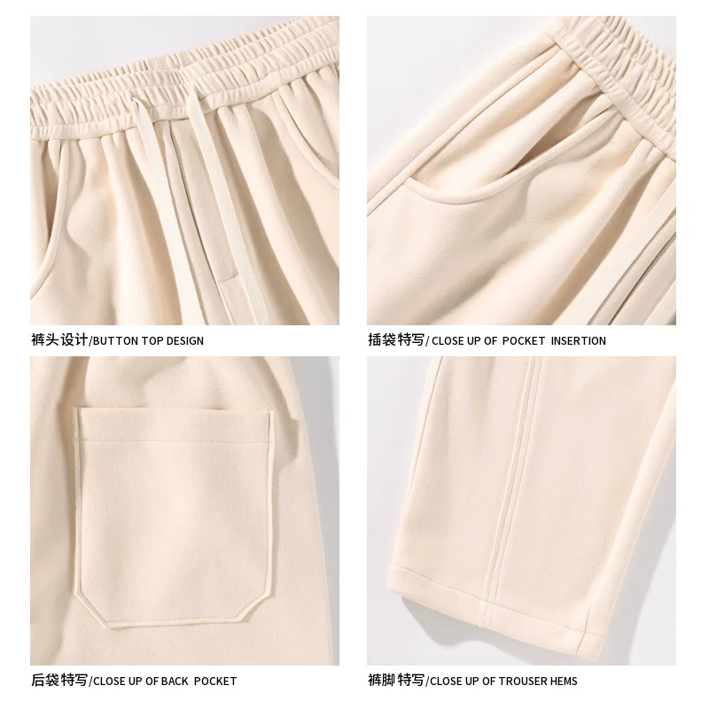 【Mirrordust】2025 Winter Plus Size Fleece-Lined Thickened Water-Resistant Pants Warm Casual Outdoor Sports Sweatpants M-5X
