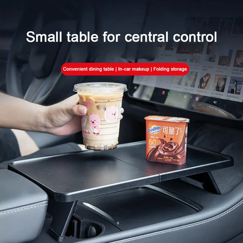 

For Tesla Model 3 2021-2023，Model Y 2021-2024，Center Console Desk Storage Organizer Holder Road Trips Foldable Eating Food Table