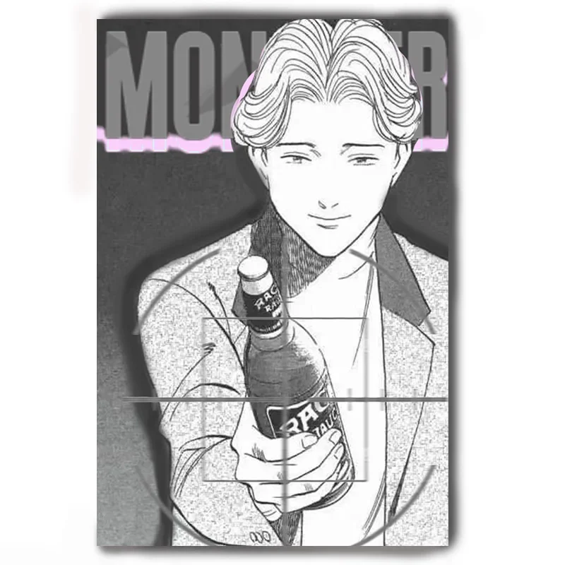 اليابانية الكلاسيكية أنيمي يوهان ليبرت الوحش Naoki Urasawa ملصق جدار ديكور حانة المرآب المنزل سينما غرفة المعيشة قماش اللوحة