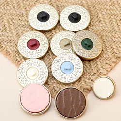 10pcs Fashion Shank Buttons 25mm Round Resin Buttons Overcoat Woolen Cloth Accessories DIY Sewing Supplies