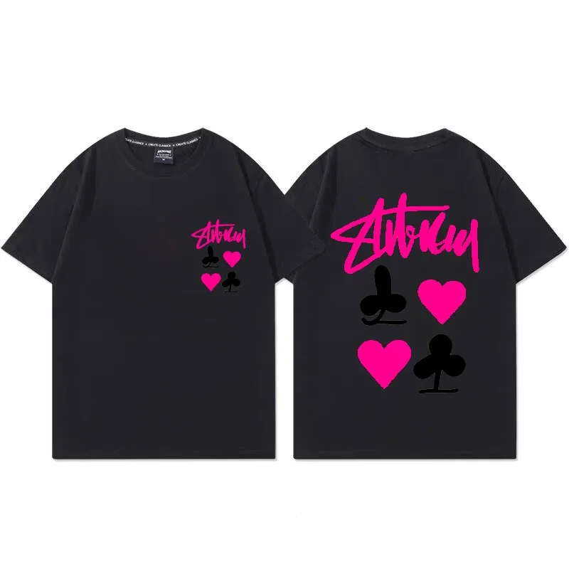 

Luxury Trend High Quality New Letter Printing Pure Cotton T-shirt Short Sleeve Men's And Women's Couple T-shirt Parent-child Top