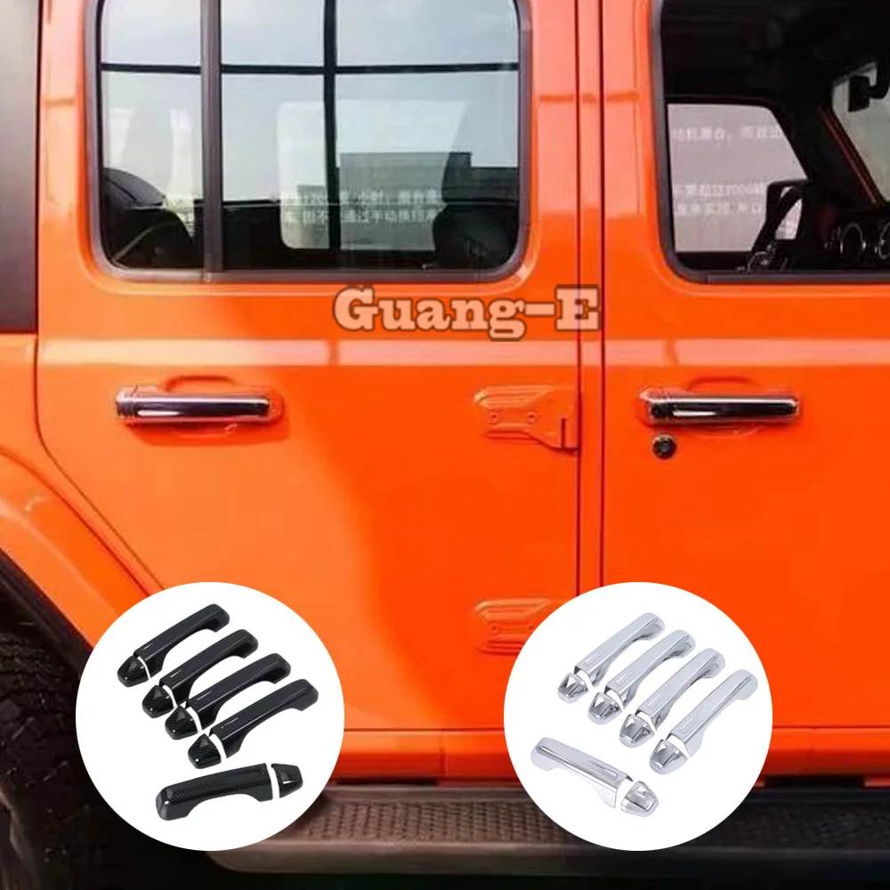 Car Cover Handrail Sticks Frame Lamp Trim ABS/Carbon Fiber Door Handle Armrest For Jeep Wrangler JL 2018 2019 2020 2021 2022