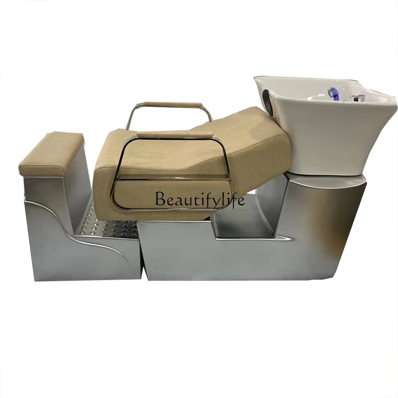 

*Hair Salon Premium Shampoo Bed Hair Salon Half Lying Punch Bed Deep Ceramic Basin with Energy Saving Water Heater