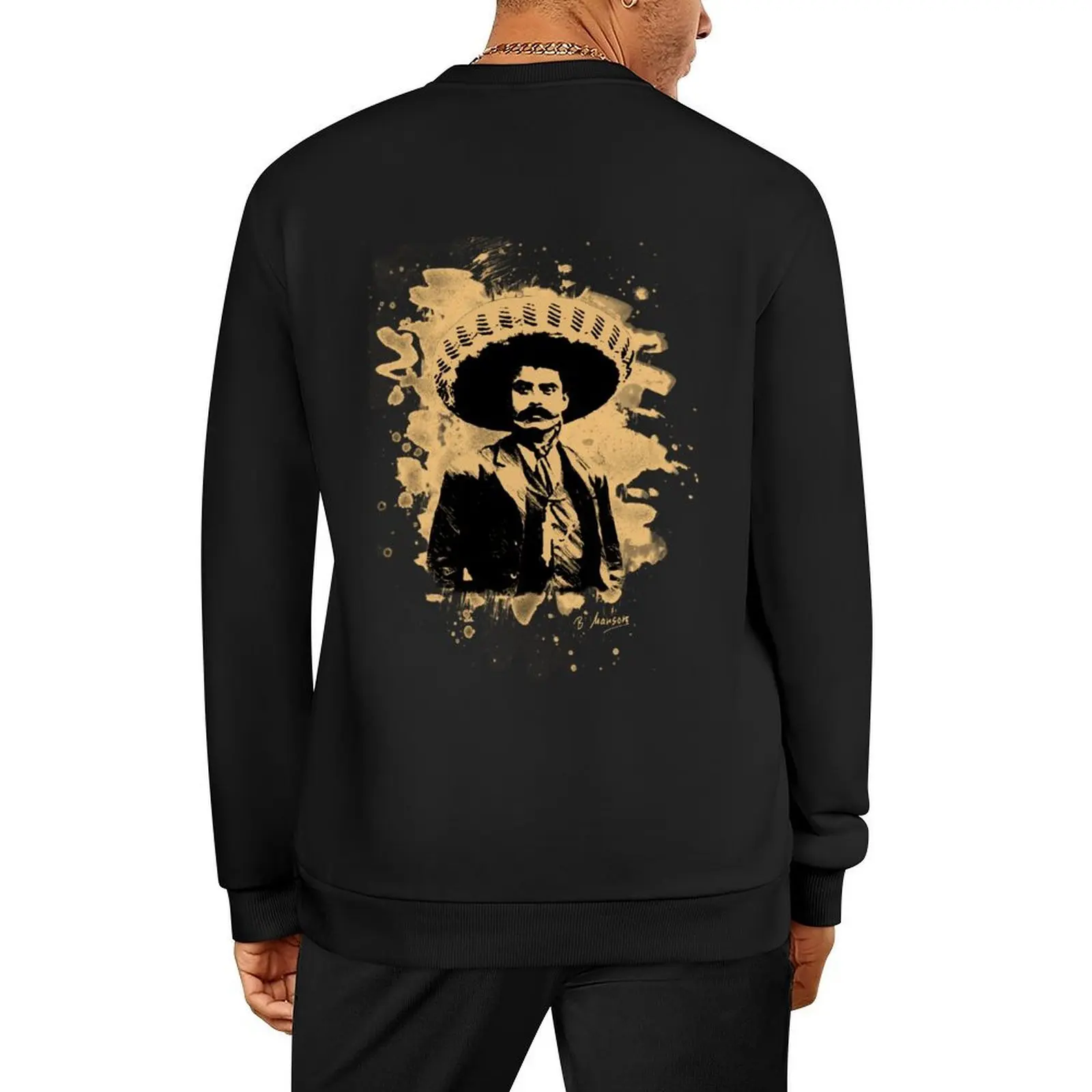 

Emiliano Zapata - bleached natural Pullover men clothes tracksuit men graphic t shirts men tracksuit oversize sweatshirts