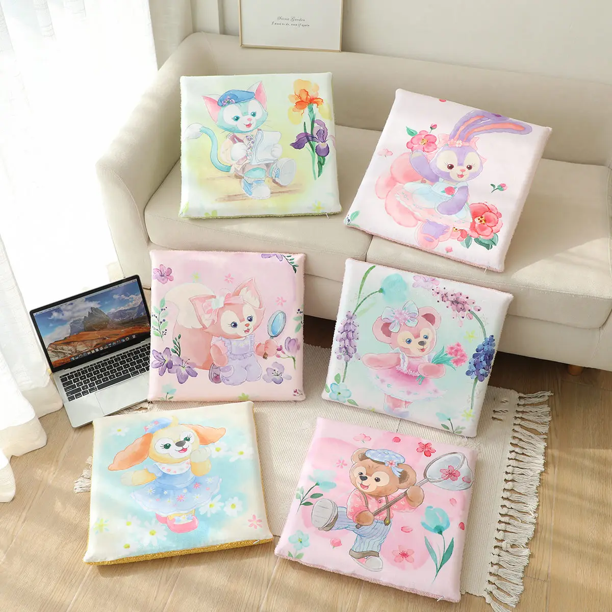 Disney Stella Gelatoni Comfortable Plush Seat Cushion Cute Cartoon Anime LinaBell ShellieMay Chair Cushion Gifts For Girl  ﻿