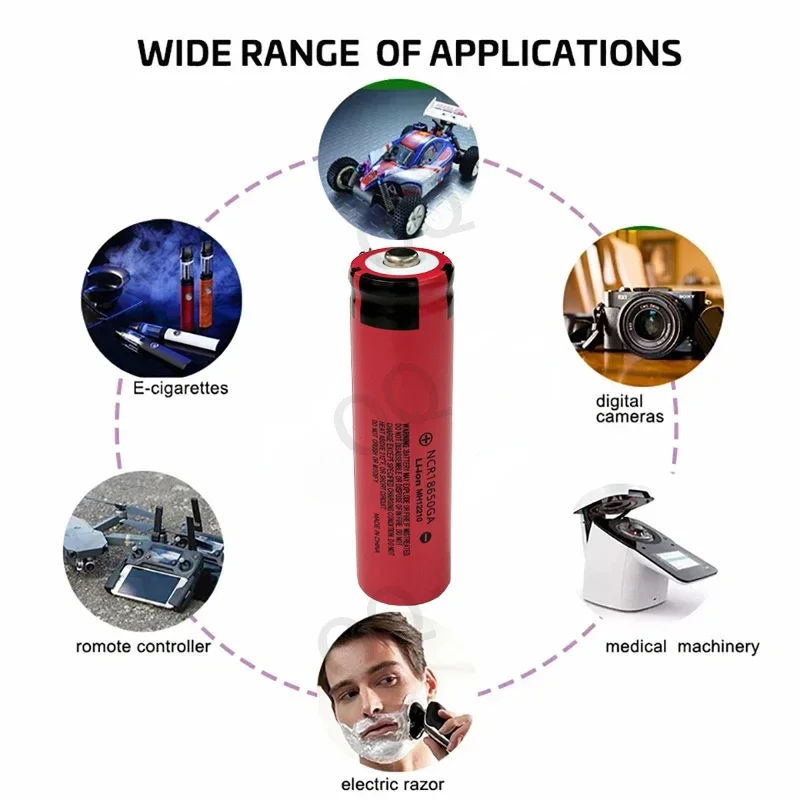 100% Brand New Original NCR 18650GA High Discharge 3.7V 3500mAh 18650 Rechargeable Battery Flashlight Pointed Lithium Battery