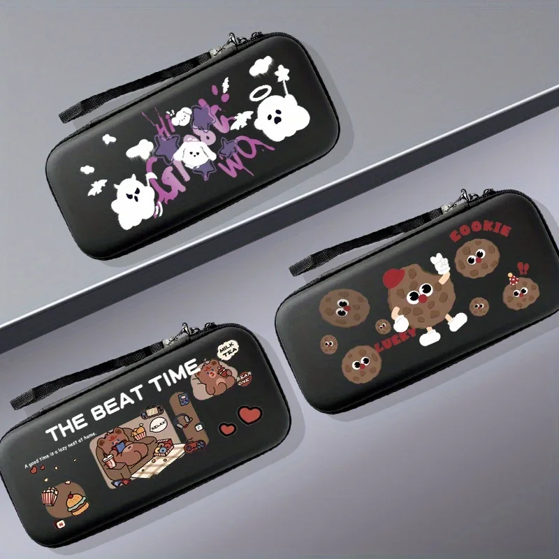 Sac de voyage portable pour Nintendo Switch, étui de protection, canapé fantôme mignon, ours noir, biscuit, console Switch, accessoires de jeu