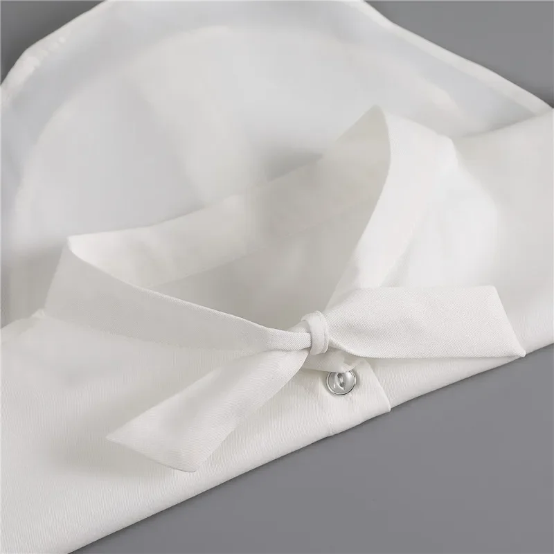 스위트 하프 셔츠 페이크 칼라 여성용 스탠드 보우넥 넥웨어 탈부착 가능한 칼라 여성용 리무버블 페이크 칼라 의류 액세서리