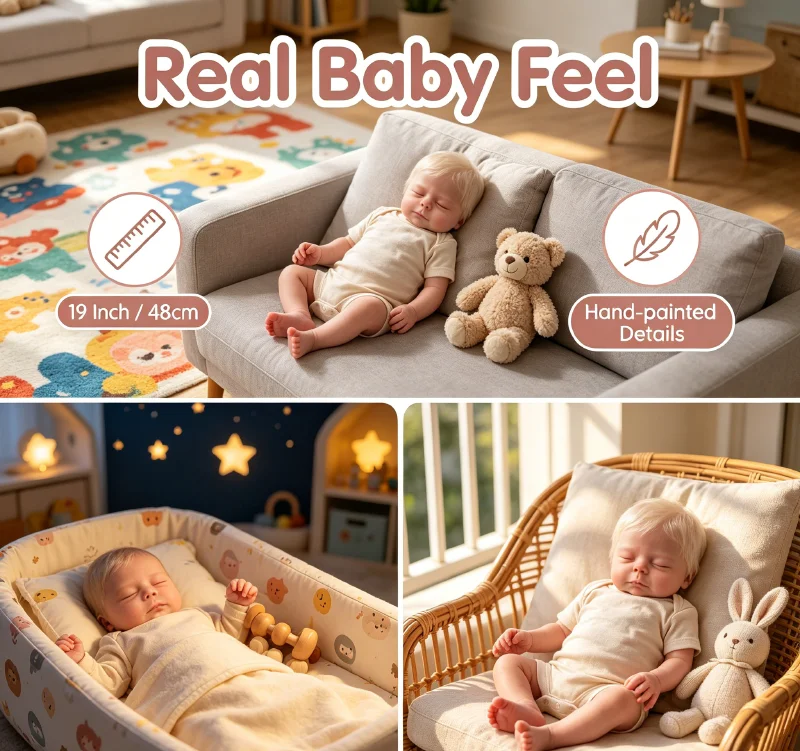

NPK 19''Reborn Christopher 3D Skin Multiple Layers Painting with Visible Veins Hand Rooted Hair Real Lifelike Doll
