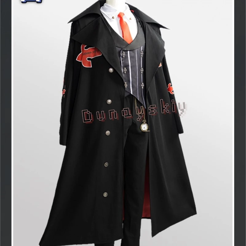 

Костюм для косплея Guilty Gear Strive: Dual Rulers Slayer, парик, костюм вампира, длинное пальто, полосатый жилет, галстук для мужчин, униформа больших размеров