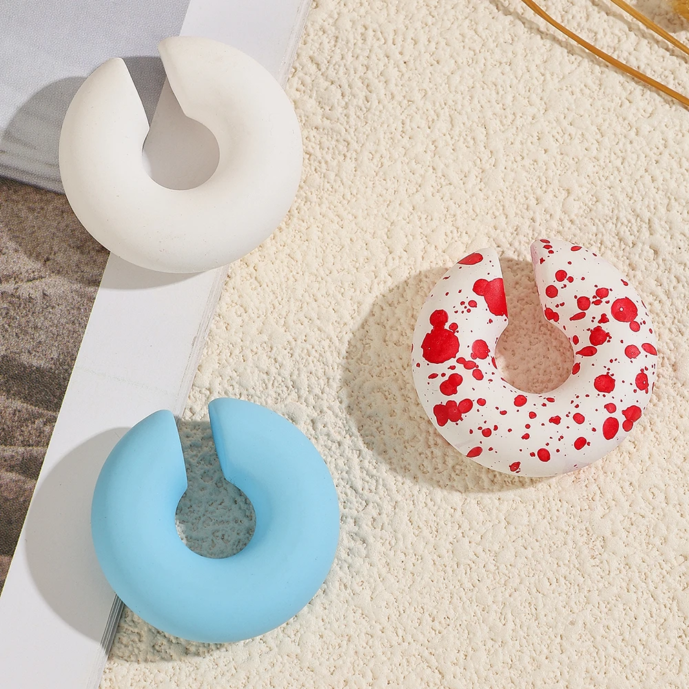 Pink Blue White Simple No Piercing Ear Clips Set Transparent Colorful Crescent Heart Star Twist C Shaped Earrings