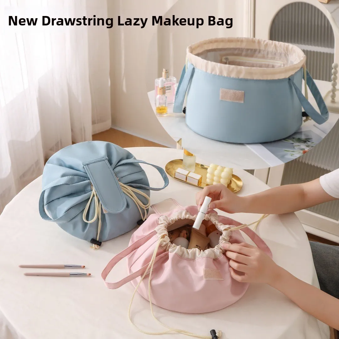 

Large Capacity Portable Makeup Bag Travel Wash Bag Drawstring Storage Bag Waterproof Handheld Luggage for Lazy Travelers