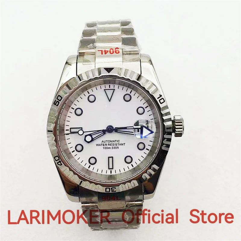 

LARIMOKER 39mm Watch NH35A Movement Automatic Mens Watch Blue Dial Sapphire Glass Auto Date Luminous 316L Oyster Bracelet