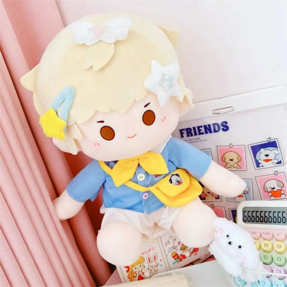 4Pcs/Set School Uniform 40cm Cotton Doll‘s Clothes DIY Dress Up Shirt 40CM Plush Toys Clothing Messenger Bag Multicolour