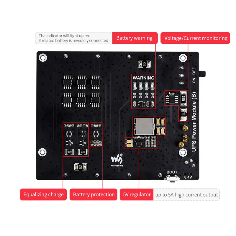Jetson Nano UPS-voeding Uninterruptible Power-Supply-module (B) 5V uitgang tot 5A stroom Pogo Pins-connector