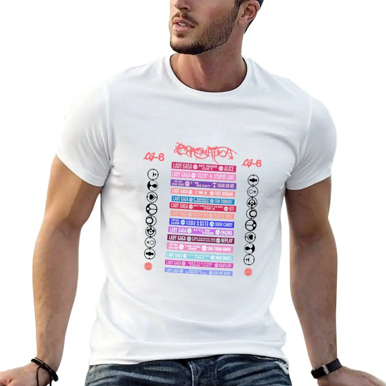 LG6 Chromatica tracklist T-Shirt Sporty Casual Quick Dry T-Shirt