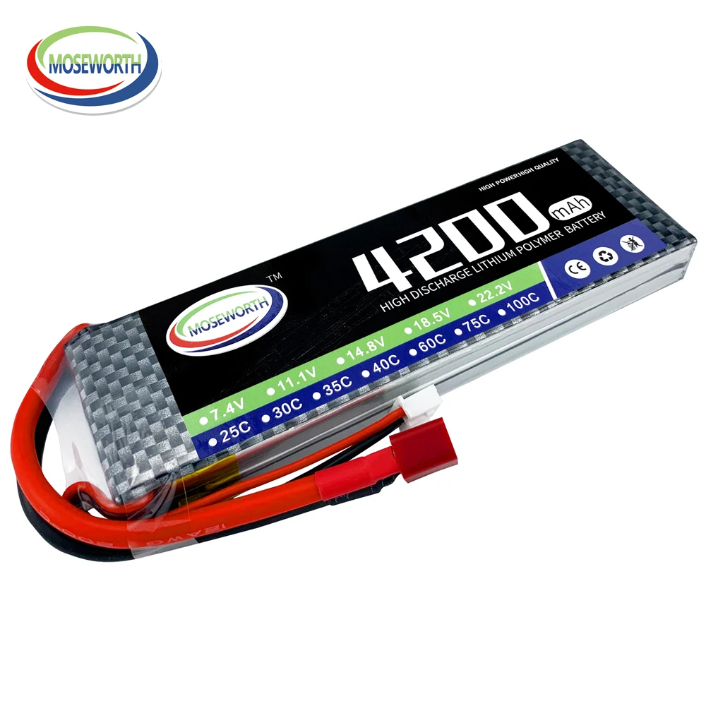 Moseworth 7,4 V 1300 mah 2200 mah 3300 mah 4200 5200 mah 6000 mAh 25C 30C 35C 40C 60C RC Flugzeug LiPo Batterie Für RC Drone Auto Boot