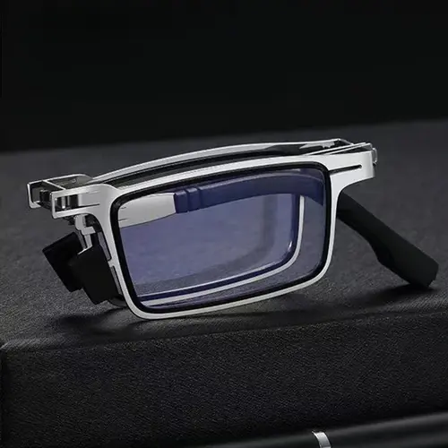 Portable Folding Reading Glasses with Case Anti Blue Light Blocking Metal Elder Foldable Eyeglasses Presbyopia for Man and Woman - Image 3