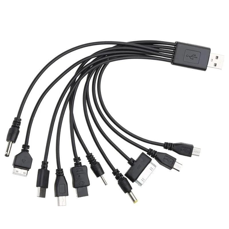 Universal Mobile Phone Charger Adapter Plug 10 In 1 Usb Data Cable Charging Cable Suitable For Samsung Xiaomi Huawei MP3 MP4