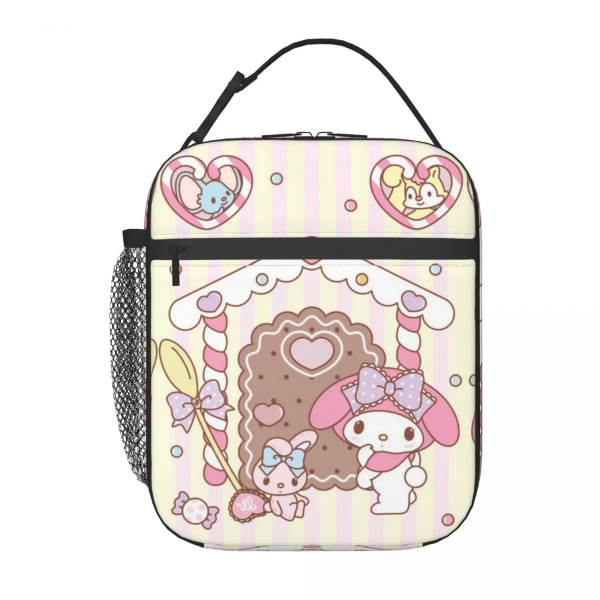 

Подростковая сумка для еды, милая мелодия, напиток Sanrio Melody, многофункциональный Ланч-бокс, сумка для улицы