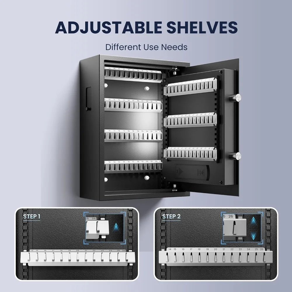 Heavy Duty 103 Position Electronic Key Lock Box with Anti-Theft Deposit Key Slot & Key Out Tags, Wall Mount for Home Office view 6