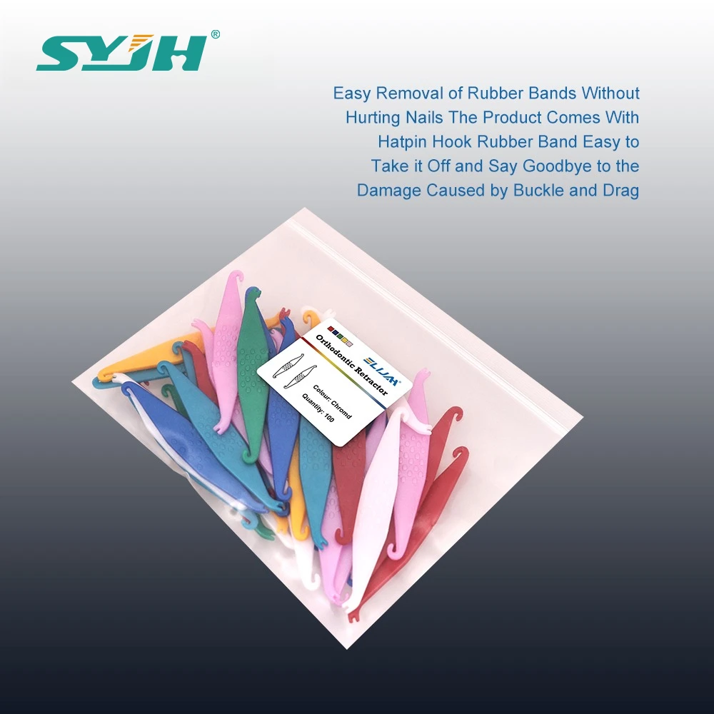 

SYJH 250 Pcs Mixed Color Dental Rubber Band Orthodontic Elastic Placer Disposable Elastic Placing Hook Elastomeric Ligature Tie