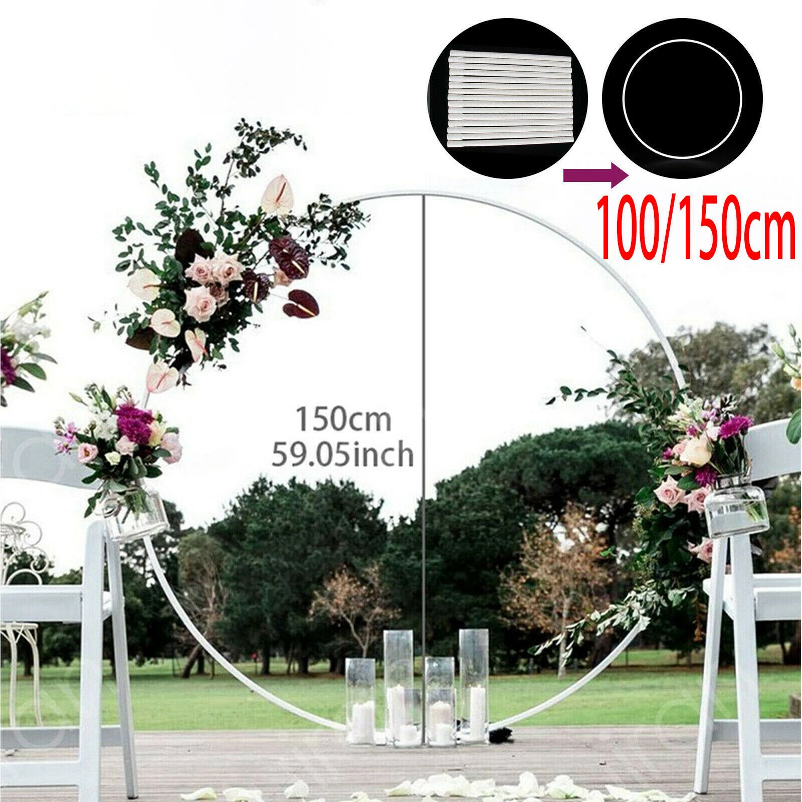 Round Balloon Arch Kit Holder Bow of Balloon Circle Wreath Balloon Stand Support Wedding Birthday Party Decor Baby Shower