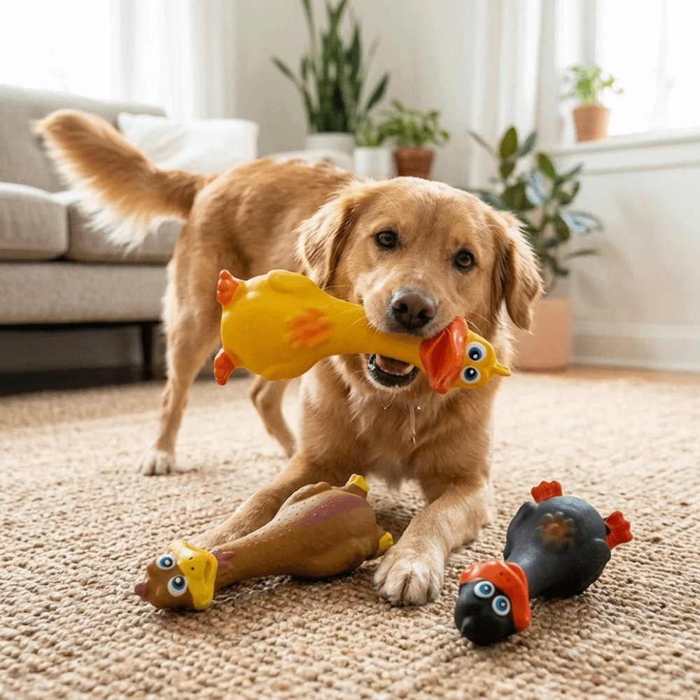 Soft Latex Dog Squeaky Toy Squeaky Sound Standing Form Pet Molar Toy Bite Resist Big Mouth Latex Chew Toy Interactive Play